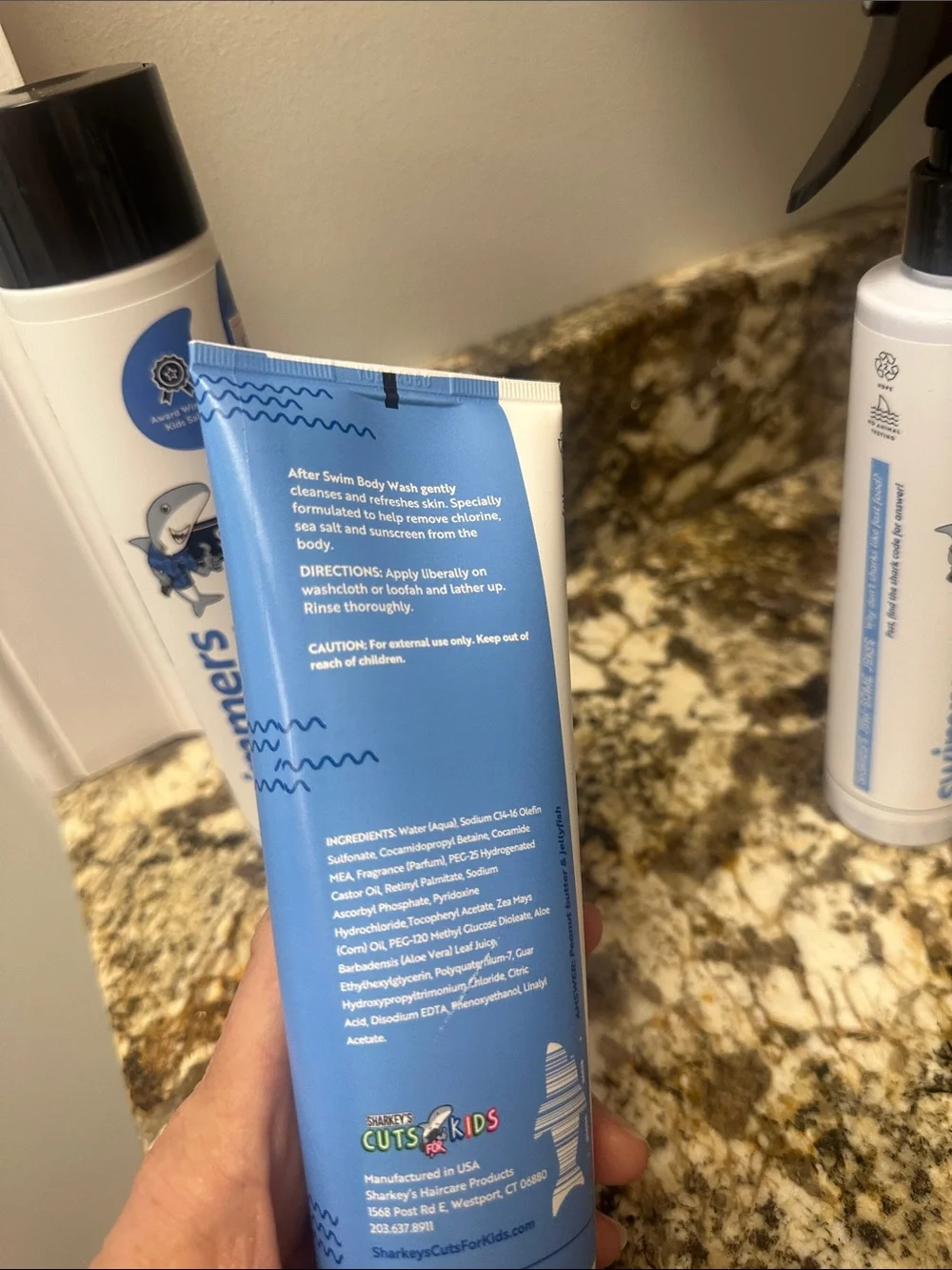 Sharkey’s Kids Swimmers Blue After-Swim Body Wash & Shampoo